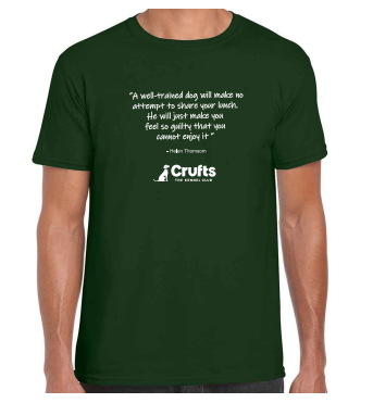 Crufts green t-shirt