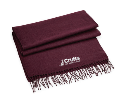 crufts classic scarf in maroon